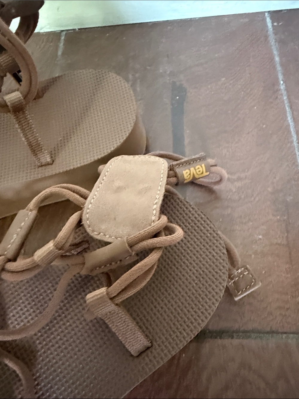 Teva Women's Strappy Lace-Up Sandals in Light Brown - Picture 5 of 8